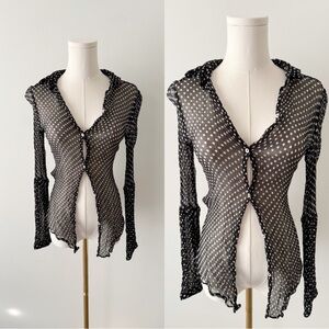 Free people sheer polka dot blouse